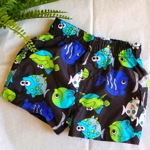 Baby swim trunk, multi-blue, size 3-6 mo